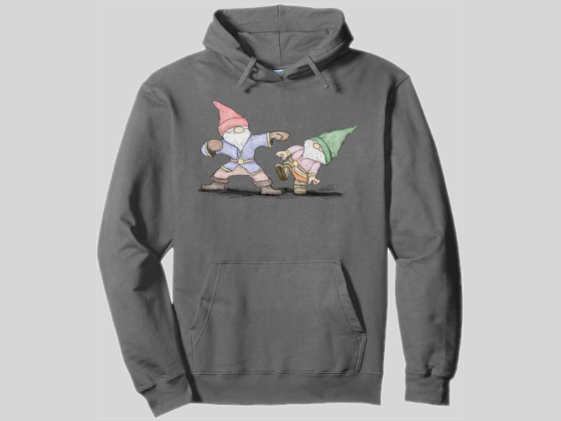 Gnome Throwing a Jab Hoodie